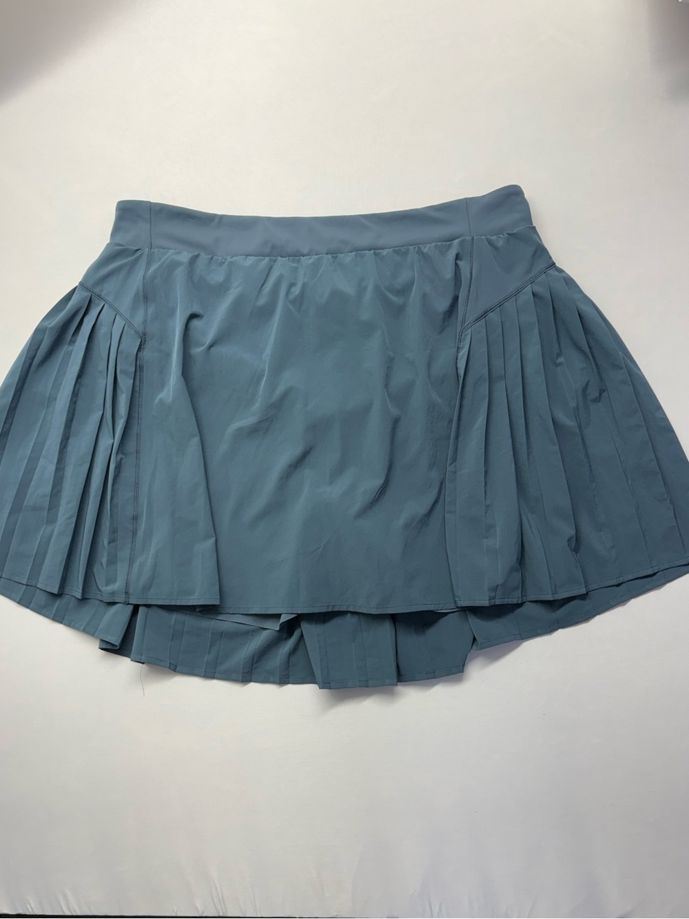 SPANX Pleated Skater Skirt in Teal - Picture 3 of 9